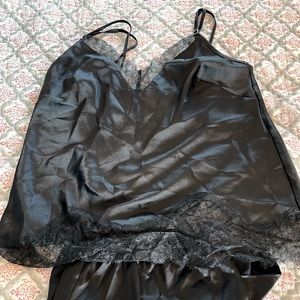 NWT Victoria Secret Black tank and short set with cute lace detail. Size small